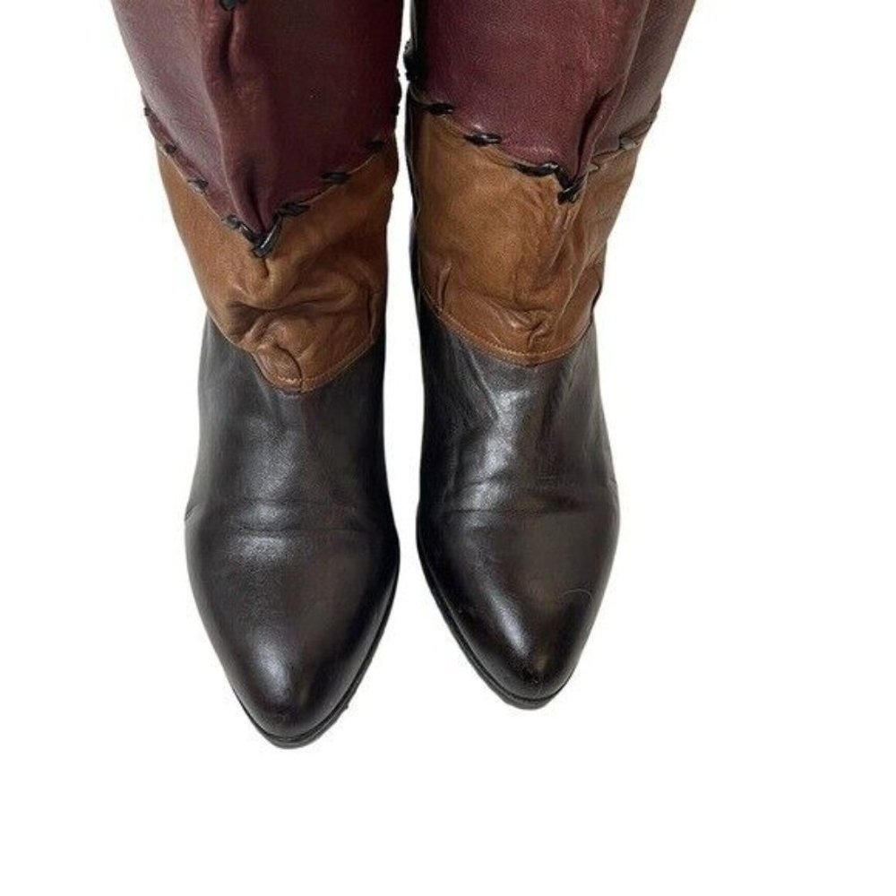 Vintage ADRIANO FOSI Italy Leather Boots Slouchy Patchwork Women’s Size 6 - Picture 8 of 12